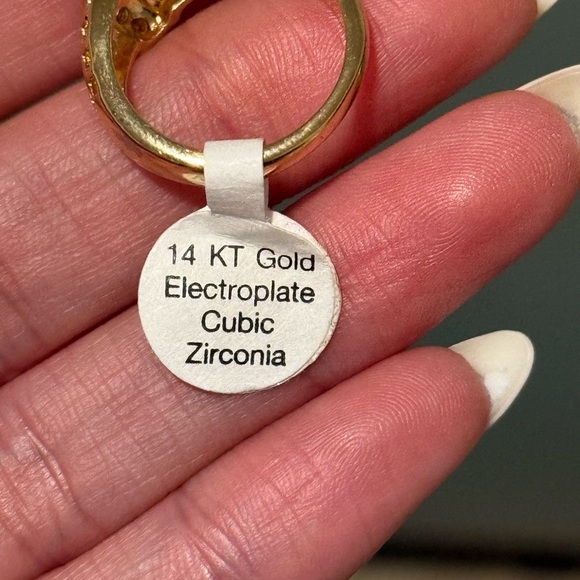 Vintage Deadstock 14kt Gold Electroplate and CZ Sz 6 Ring - Picture 5 of 5